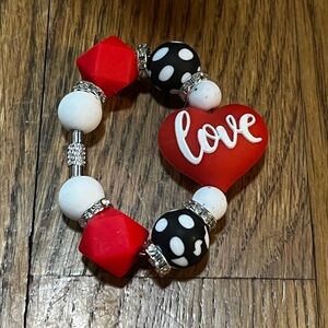Handmade New Happy Valentines Day Love Beaded Tumbler Stanley cup charm Bracelet